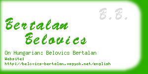 bertalan belovics business card
